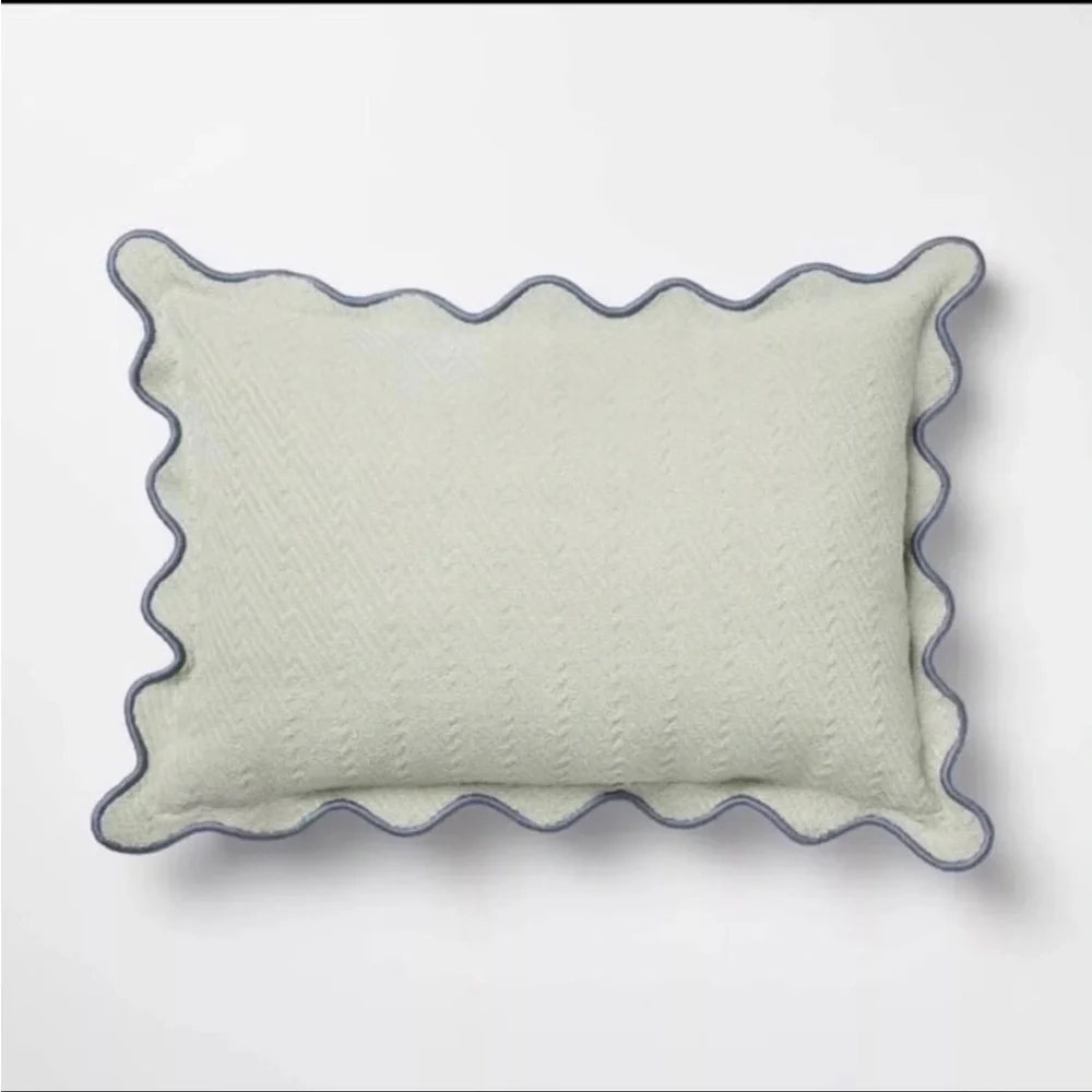 Lumbar Textured Easter Herring Bone Pillow Green Mirage - Threshold Studio McGee